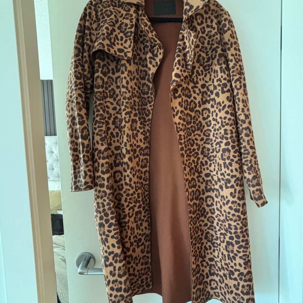 Blank NYC Leopard Print Trench Coat